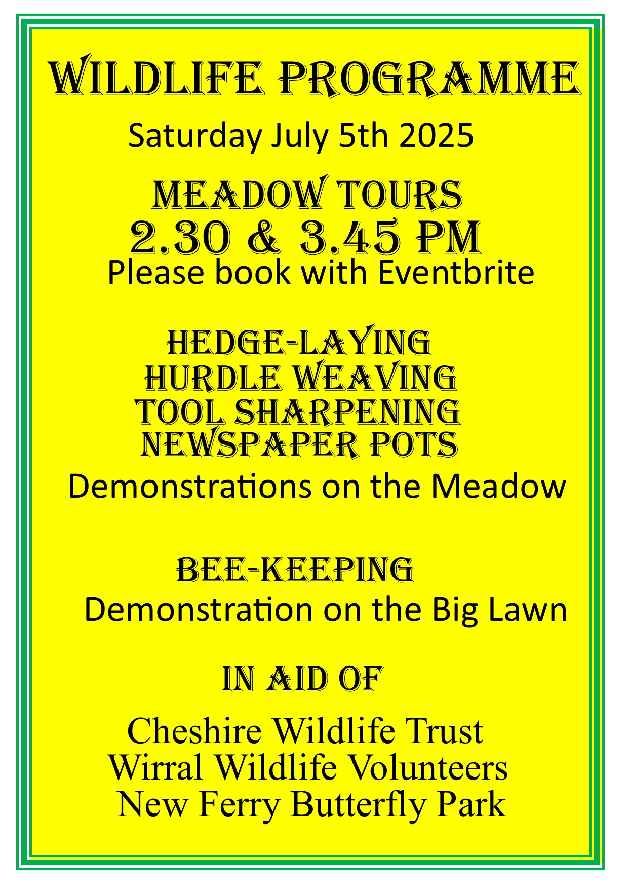 2025 Garden Opening Dates, , May 24th & 25th, July 5th & 6th, November 28th, 29th and 30th